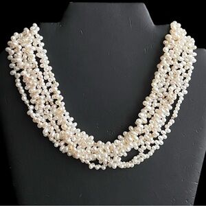 Zoe B 14k gold eight strand freshwater pearl necklace with toggle closure